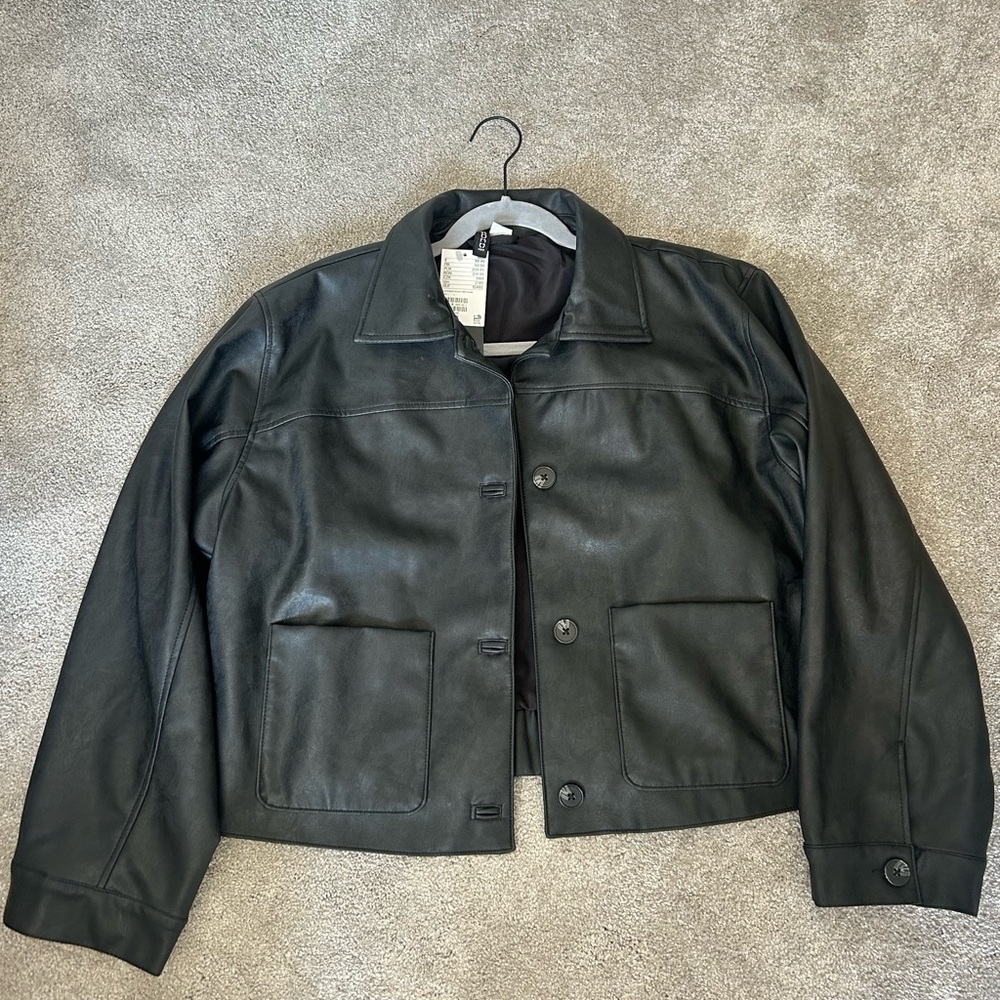 NWT H&M Cropped Leather Jacket